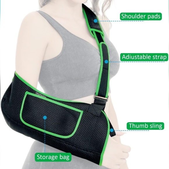 New! Unisex L/XL Left/Right Arm Sling Breathable Shoulder Brace Support Strap - Picture 7 of 8